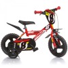 Bicicleta Copii Dino Bikes Pro Cross 12 Inch, Roti Ajutatoare, Bidon, Rosu, 2-4 Ani