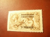 Timbru Agentia Britanica in Maroc 3Fr/ 2,6sh George V - Marocco Agencies 1924, Nestampilat