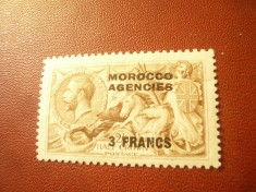 Timbru Agentia Britanica in Maroc 3Fr/ 2,6sh George V - Marocco Agencies 1924