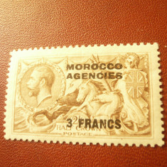 Timbru Agentia Britanica in Maroc 3Fr/ 2,6sh George V - Marocco Agencies 1924