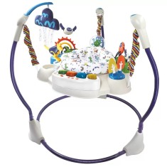 Saritor pentru copii cu centru de activitati WePro Store, Baby jumper, 3 trepte de inaltime, Sunete, Lumini, Accesorii atractive, Multicolor, 6 luni +