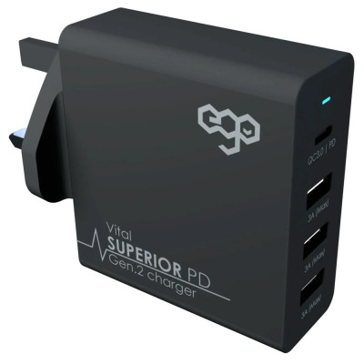 Incarcator Retea Ego Superior PD-510 4xUsb QC 3.0 70W Negru foto