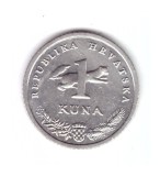 Moneda Croatia 1 kuna 2017, stare buna, curata, Europa, Cupru-Nichel