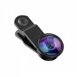Cumpara ieftin Set kit lentile foto obiectiv universal profesional 3 in 1, Getihu, Wide, Fisheye, Zoom si Macro pentru telefon, tableta, negru