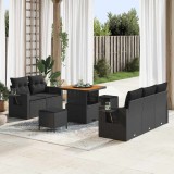 VidaXL Set de canapele pentru grădină 8 pcs Negru 80 x 80 x 71 cm