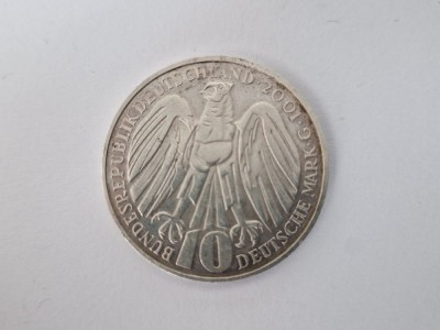 Germania 10 Mark 2001 G- Argint 925 foto