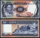 SWAZILAND █ bancnota █ 10 Emalangeni █ 1985 █ P-10c █ UNC █ necirculata