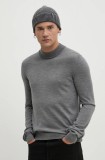 HUGO pulover de lana barbati, culoarea gri, light
