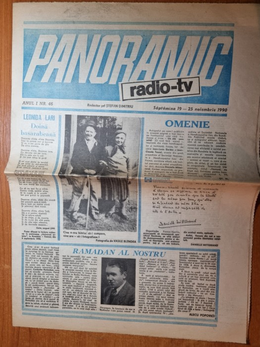 panoramic radio-tv 19 - 25 noiembrie 1990