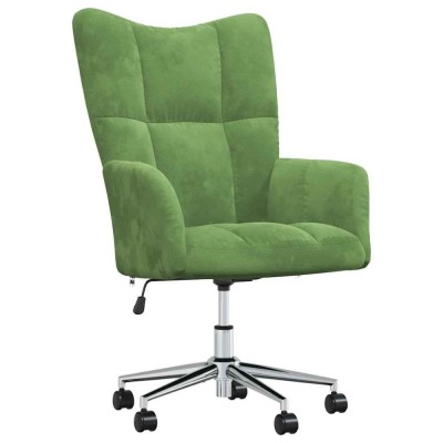 vidaXL Scaun de relaxare, verde deschis, catifea foto