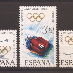 Spania 1968 - Jocurile Olimpice de iarnă - Grenoble, Franța, MNH