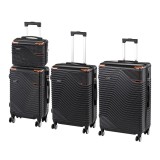 Set 4 Valize Rigide Leziter TraveLux Urban XXV Negru ABS Roti 360 Maner Telescopic