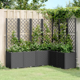 Jardiniera de gradina cu spalier, negru, 160x120x140 cm, PP GartenMobel Dekor, vidaXL
