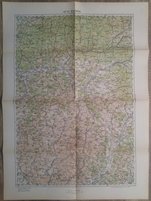 Bistrita/ harta Serviciul Geografic al Armatei 1939