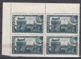 ROMANIA 1945 LP 180 I PODUL DE LA CERNAVODA BLOC DE 4 TIMBRE STARE MNH