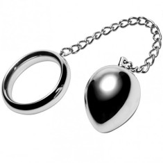 METAL HARD - COCK RING 40MM + CHAIN WITH METAL BALL foto