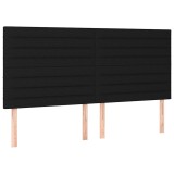 Cumpara ieftin Tablie de pat neagra 200x5x118/128 cm, material textil