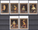 Niger 1981 - 375 de ani de la nașterea lui Rembrandt, Serie NDT, PA (Val. 130F cu o mică pată pe verso) + 6 Colite DE LUX NDT, PA, 6 POZE, MNH
