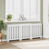 VidaXL Mască pentru calorifer, alb, 205x21,5x83,5 cm, lemn prelucrat 852762