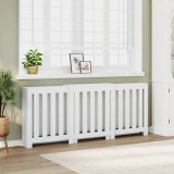 VidaXL Mască pentru calorifer, alb, 205x21,5x83,5 cm, lemn prelucrat 852762