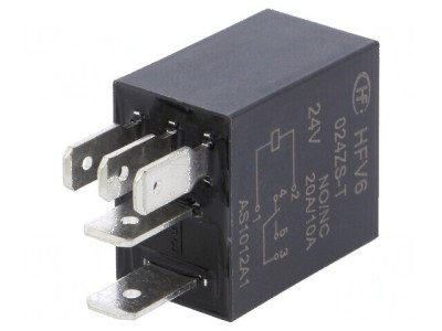 Releu electromagnetic SPDT 24VDC 30A pentru autovehicule foto