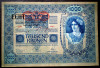 52 AUSTRIA UNGARIA 1000 KRONEN KORONA 1902/1919 OVERPRINT ECHT SR. 683