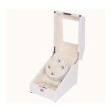 Cumpara ieftin Cutie Ceasuri Automate Watchbox WZ711, 2+3 Ceasuri, Lemn Alb, Piele Ecologica, Watch Winder, Incarcator EU