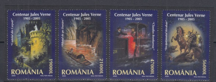 ROMANIA 2005 LP 1678 CENTENAR JULES VERNE SERIE MNH