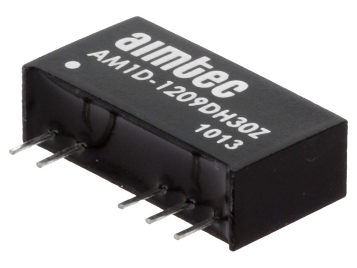 Convertor DC/DC 1W, 9V/-9V, THT