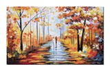Cumpara ieftin Tablou pictat manual, Impreuna pe aleea vietii, 100x60cm ulei pe panza in cutit efect 3D, Magistral