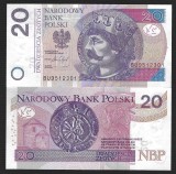 POLONIA 20 ZLOTI ZLOTYCH 2016 UNC [2] P- 184 b , Seria BU , necirculata
