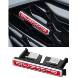 Emblema Quattro grila fata Audi, rosu cu chrom