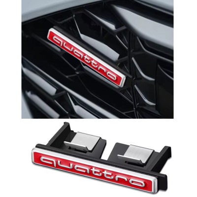 Emblema Quattro grila fata Audi, rosu cu chrom foto