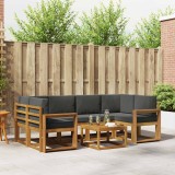 Cumpara ieftin Set de canapele de exterior 7 buc. 6-Locuri Natural si Antracit