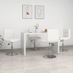 vidaXL Scaune de bucătărie, 4 buc., alb, piele ecologică 334189
