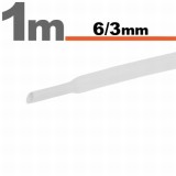 Tub termocontractibilAlb &bull; 6 / 3 mm Best CarHome