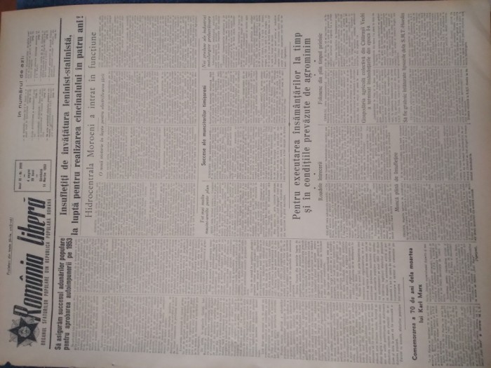 ZIAR ROMANIA LIBERA 14 MARTIE 1953