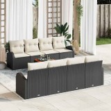 vidaXL Set de canapele pentru grădină 9 pcs Negru și alb