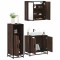 vidaXL Set mobilier de baie, 3 piese, stejar maro, lemn prelucrat 3300949