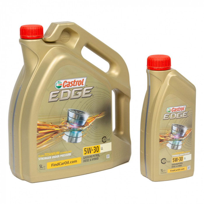 Set Ulei Motor Castrol Edge LL 5W-30 5L + Castrol Edge LL 5W-30 1L