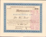 A633 Acțiune 1000 lei Bodenkreditanstalt in Hermannstadt 1921