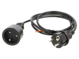 Prelungitor Alimentare 1.5m 10A Negru, KEL