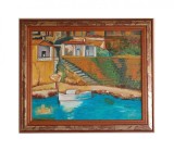Pictura pe panza, semnata 74,5x63,5cm, Marine, Ulei, Impresionism