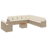 Cumpara ieftin Set canapele de gradina cu perne, 12 piese, bej, poliratan