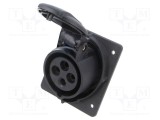 Conector alimentare AC trifazat AMPHENOL IP&amp;S 16A 415V soclu mamă flanșă IP44