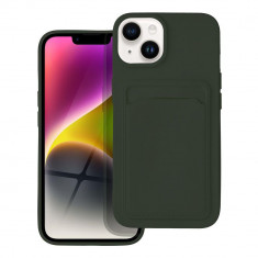 Husa Silicon Compatibila cu Apple iPhone 14 Plus Forcell Card Case Verde Olive