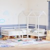 Set pat de zi/bancă cu acoperiș alb 80x200 cm lemn masiv de pin