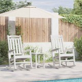 Set scaune balansoare 2 pcs Alb 70x92x107.5 cm HDPE