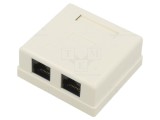 Modul RJ45 Cat 6 Alb Goobay 77633, Soclu IDC x2 pentru Perete 8p8c
