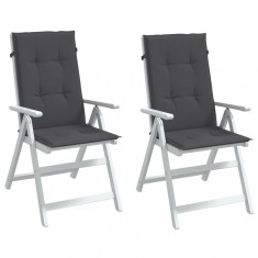 vidaXL Perne scaun cu spătar &amp;icirc;nalt, 2 buc. antracit 120x50x4 cm textil foto